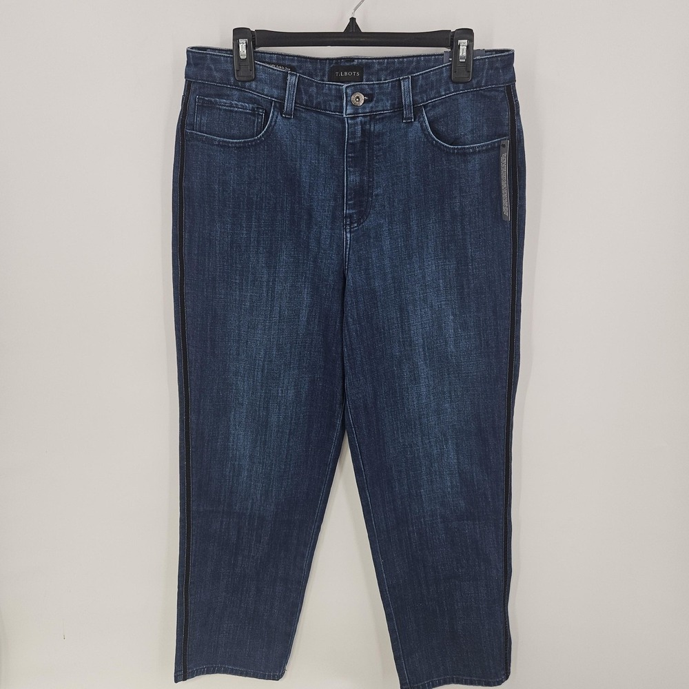 Talbots Jeans Women 10 High Waist Straight Ankle Side Stripe Njormcore Classic‎ - Picture 12 of 12